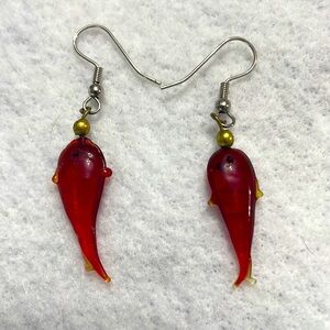 Red fish acrylic earrings